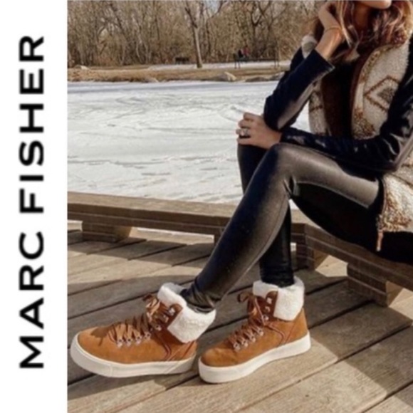 Marc Fisher Shoes - Marc Fisher suede Sherpa hi top platform sneaker